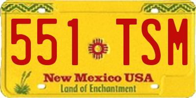 NM license plate 551TSM