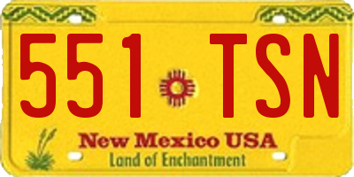 NM license plate 551TSN