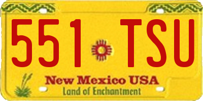 NM license plate 551TSU