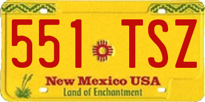 NM license plate 551TSZ