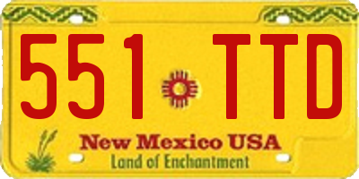NM license plate 551TTD