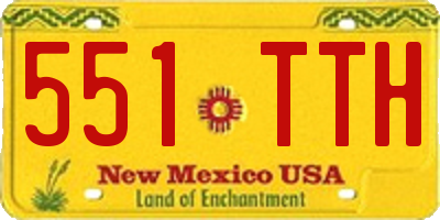 NM license plate 551TTH