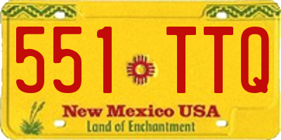NM license plate 551TTQ