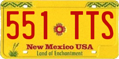 NM license plate 551TTS