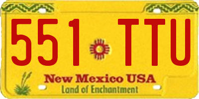 NM license plate 551TTU