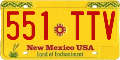 NM license plate 551TTV