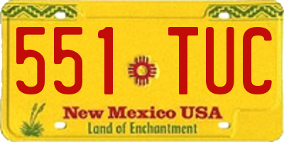 NM license plate 551TUC