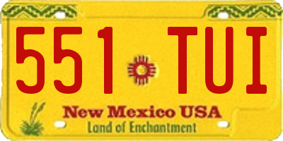 NM license plate 551TUI