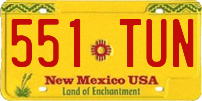NM license plate 551TUN