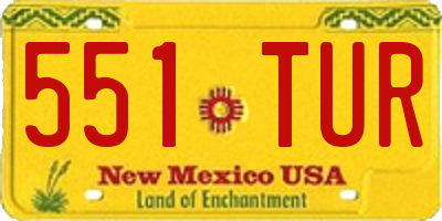 NM license plate 551TUR