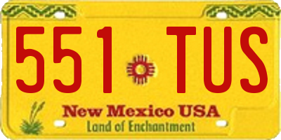 NM license plate 551TUS