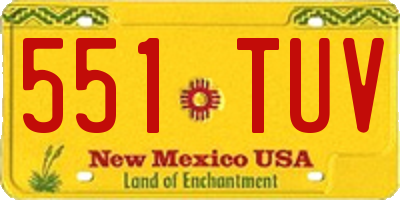 NM license plate 551TUV