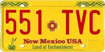 NM license plate 551TVC