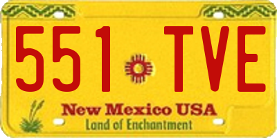 NM license plate 551TVE