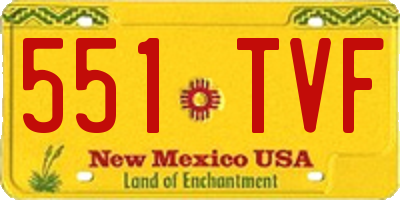NM license plate 551TVF