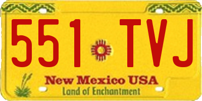 NM license plate 551TVJ