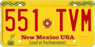 NM license plate 551TVM