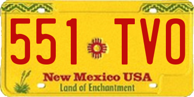 NM license plate 551TVO