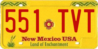 NM license plate 551TVT
