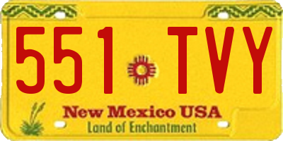 NM license plate 551TVY