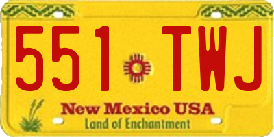 NM license plate 551TWJ