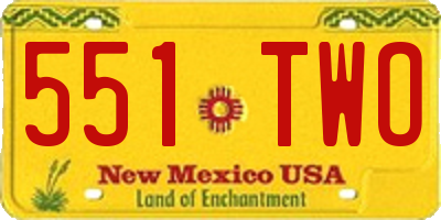 NM license plate 551TWO