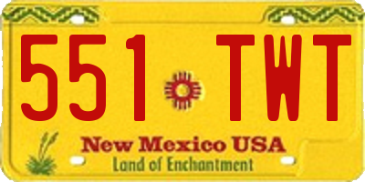 NM license plate 551TWT