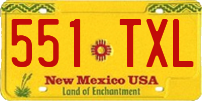 NM license plate 551TXL