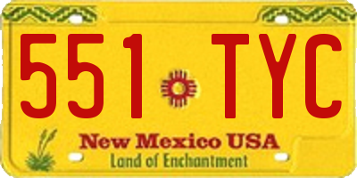 NM license plate 551TYC