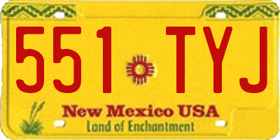NM license plate 551TYJ