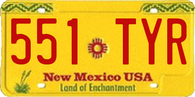 NM license plate 551TYR