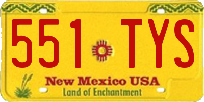 NM license plate 551TYS