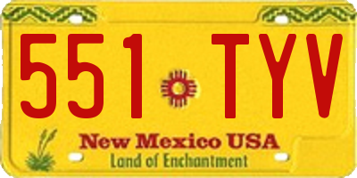 NM license plate 551TYV