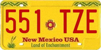 NM license plate 551TZE