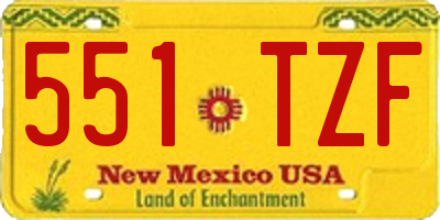NM license plate 551TZF