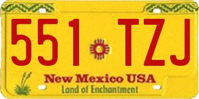 NM license plate 551TZJ