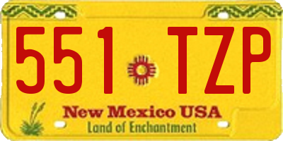 NM license plate 551TZP