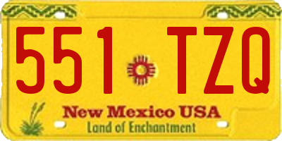 NM license plate 551TZQ