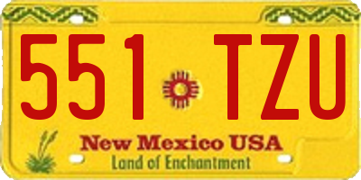 NM license plate 551TZU