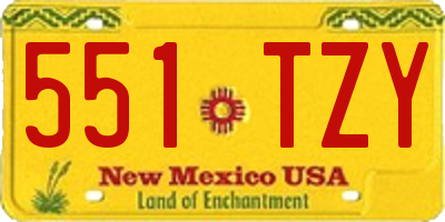 NM license plate 551TZY