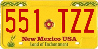 NM license plate 551TZZ