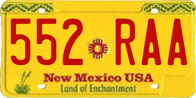 NM license plate 552RAA