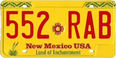 NM license plate 552RAB