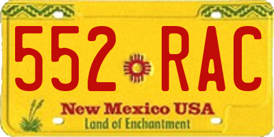 NM license plate 552RAC