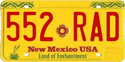 NM license plate 552RAD