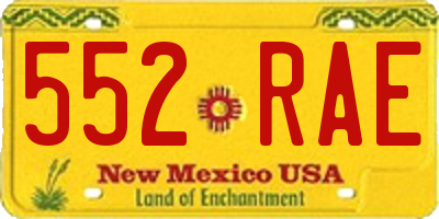 NM license plate 552RAE