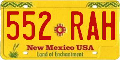 NM license plate 552RAH