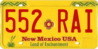 NM license plate 552RAI