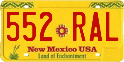 NM license plate 552RAL