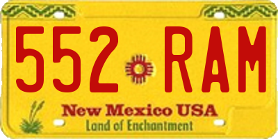 NM license plate 552RAM